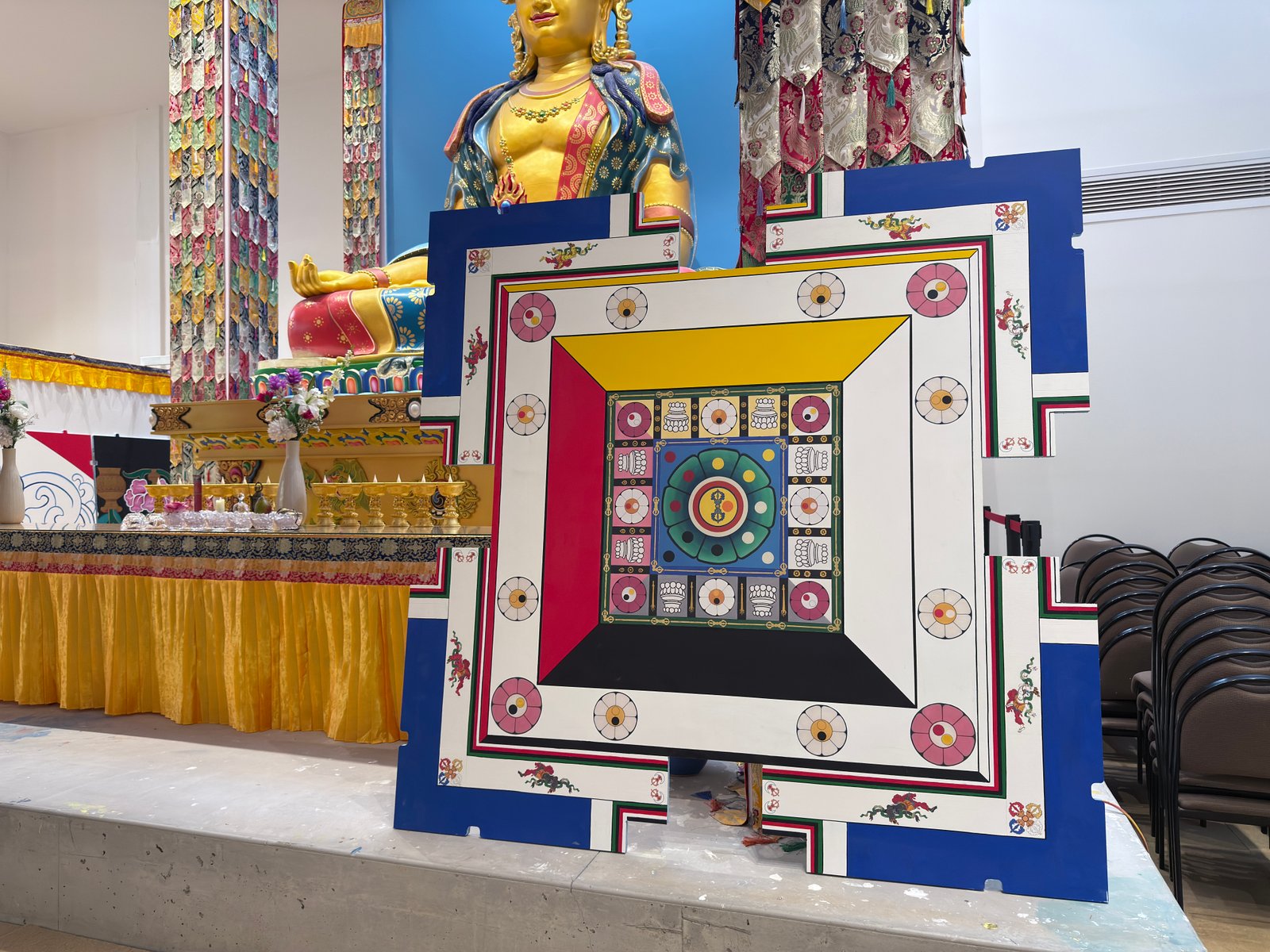 Kalachakra Mandala Ceiling Project progress photo